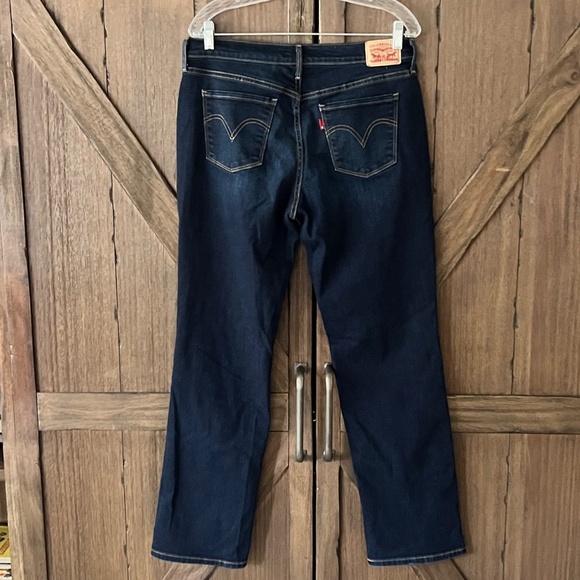 Levi's 505 Women's Classic Dark Denim High Rise Straight Leg Jean Size 12 EUC - Picture 2 of 8
